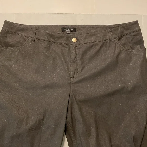 Lafayette 148 New York Shimmer Jeans Brown Straight Leg - Picture 12 of 12